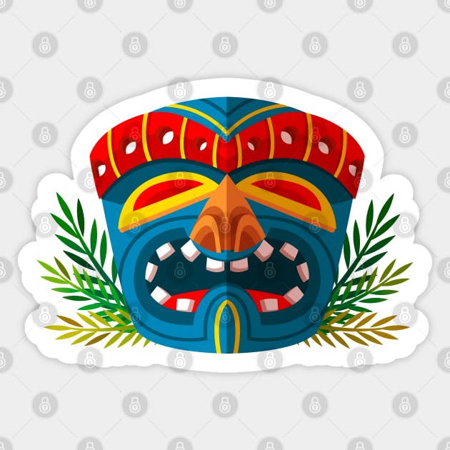 TIKI Mask Sticker by Mako Design 